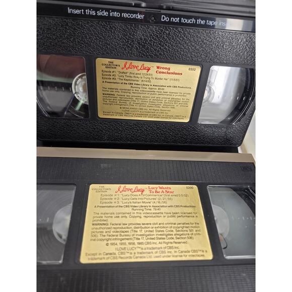 Vintage I Love Lucy The Collector's Edition Lot of 6 VHS Video Tapes - Series - Picture 3 of 5